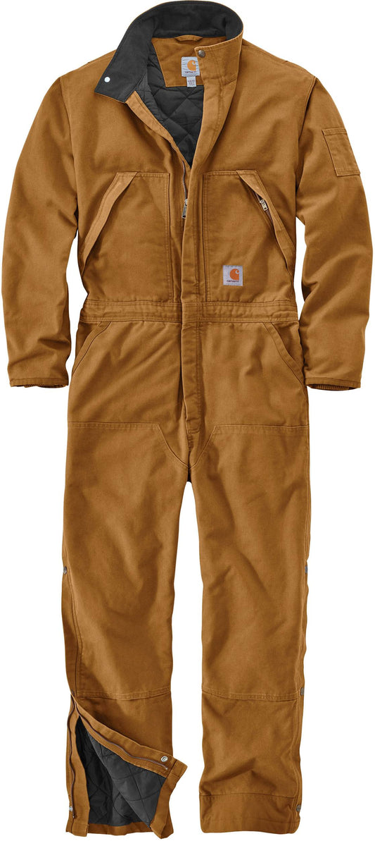 Mens 104396 Factory 2nd Washed Duck Insulated Coveralls -  Brown X-Large Short