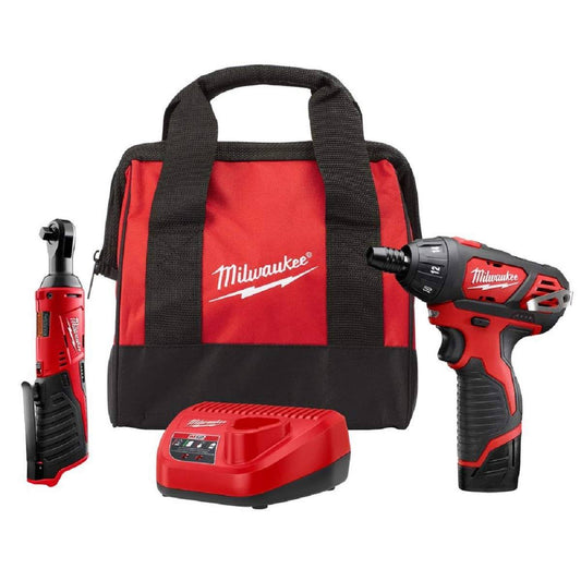 M12 12v Lithium-Ion Cordless 3月8日 In. Ratchet And Screwdriver Combo Kit (2-Tool) With Battery, Charger, Tool Bag