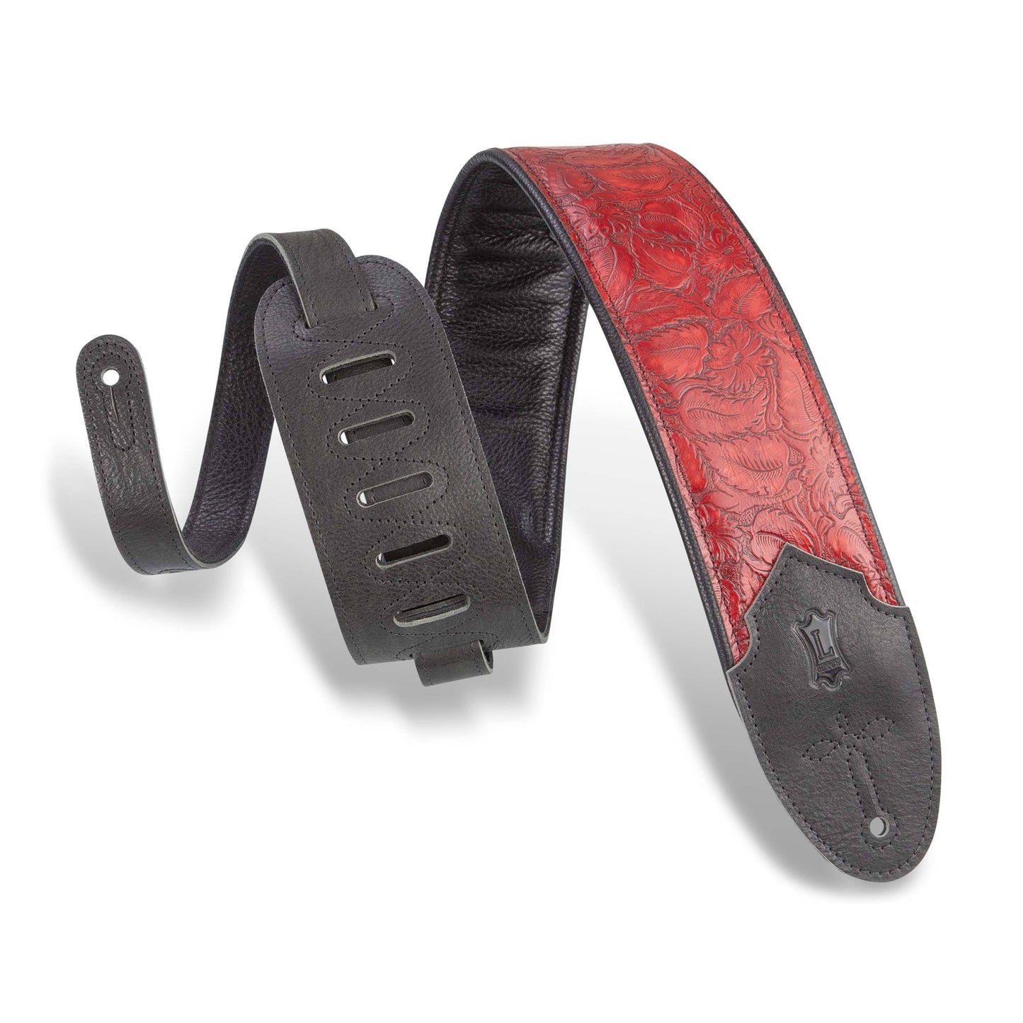 M4wp-003 3" Wide Embossed Leather Guitar Strap