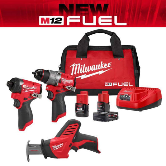 M12 Fuel 12-Volt Li-Ion Brushless Cordless Hammer Drill And Impact Driver Combo Kit (2-Tool) With M12 Hackzall