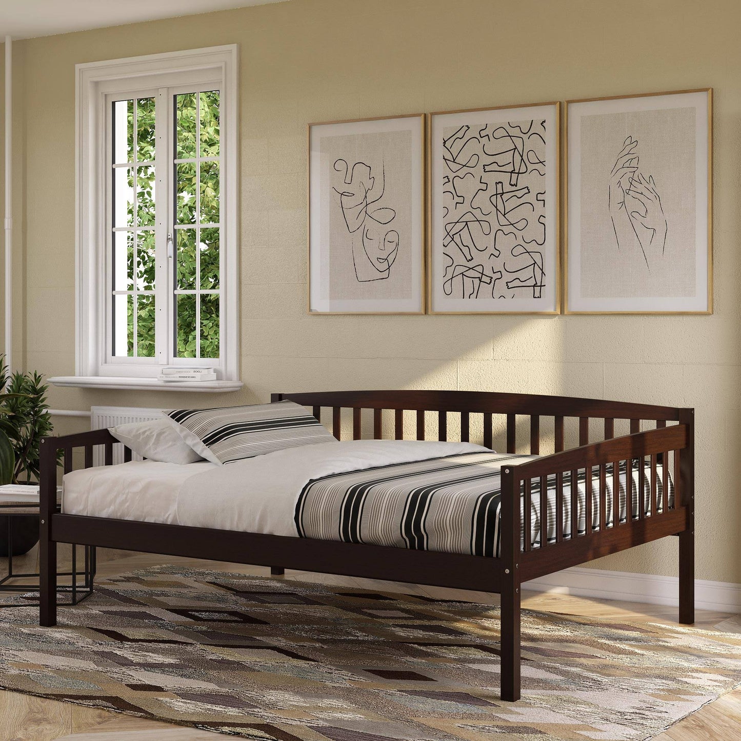 Lydia Daybed, Full Size Wood Frame, Espresso