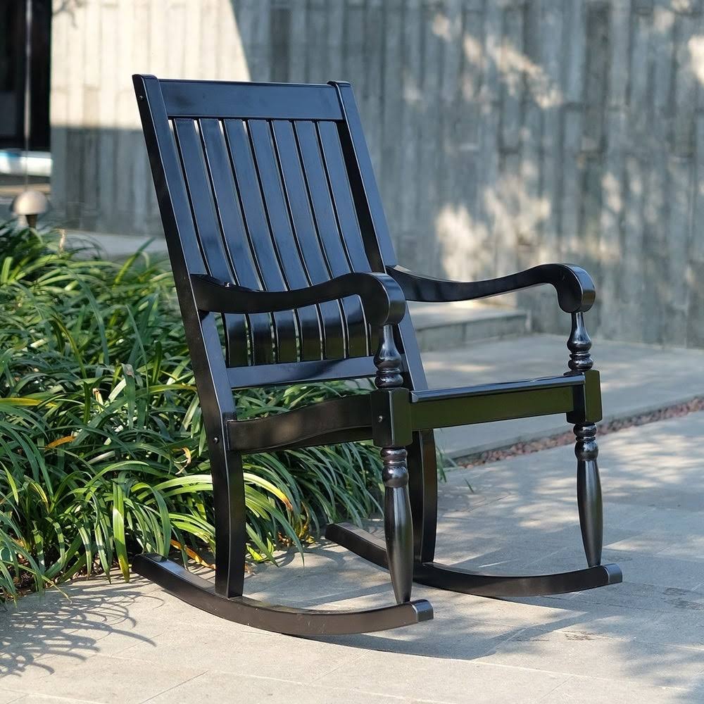 Lyon Mahogany Oversize Rocking Chair - Slate Gray