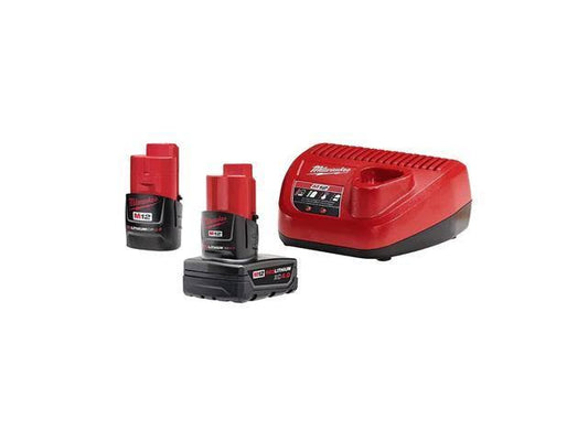 M12 12-Volt Lithium-Ion 4.0 Ah And 2.0 Ah Battery Packs And Charger Starter Kit (48-59-2424)