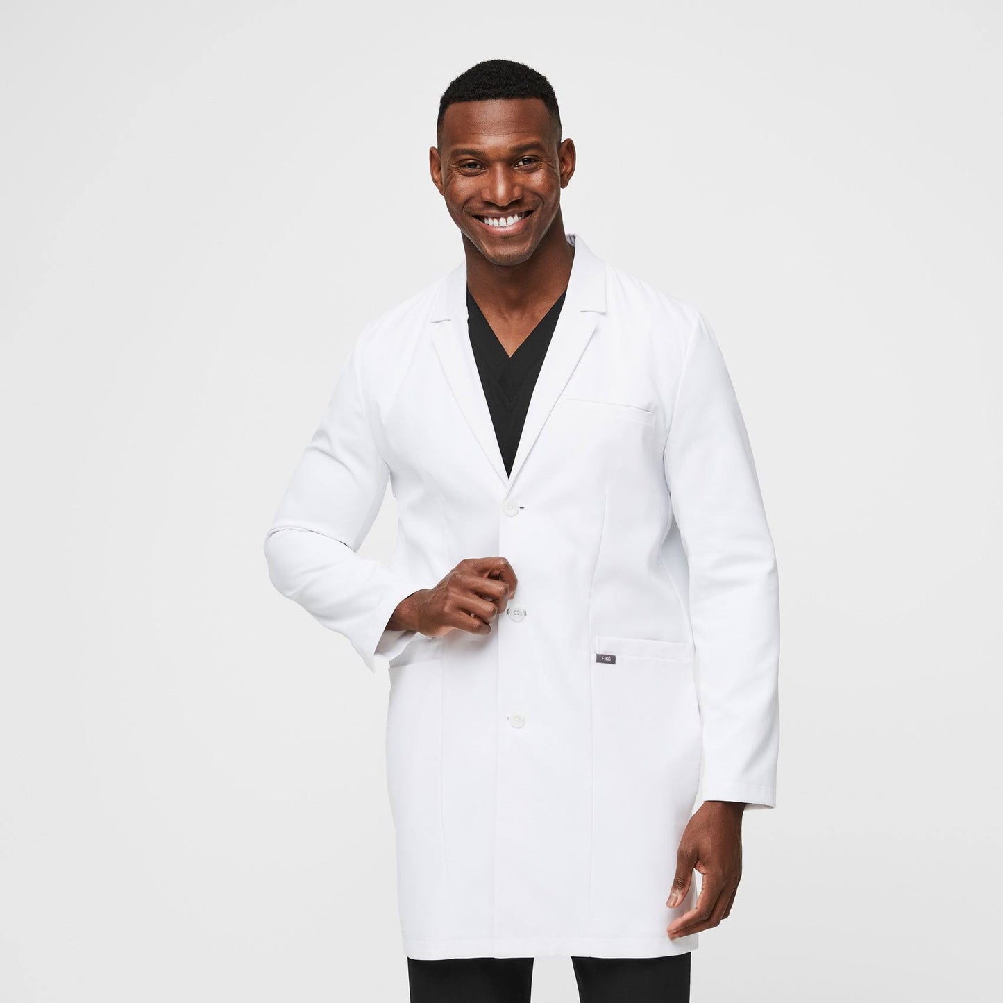 Men’S Harlem Long Lab Coat White L