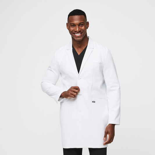 Men’S Harlem Long Lab Coat White M