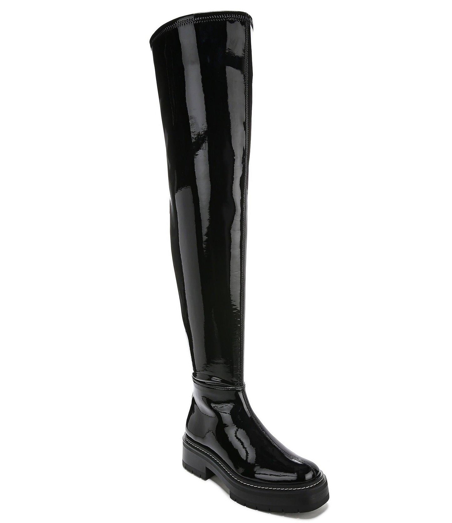 Lydia Over The Knee Boot Black Patent