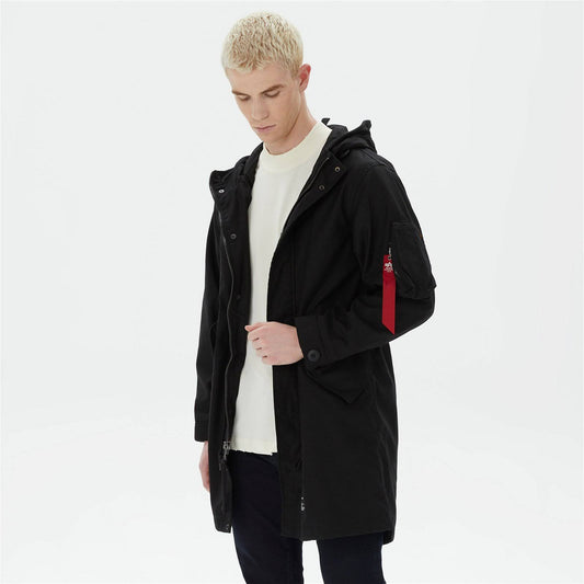 M-59 Cotton Blend Fishtail Parka In Black