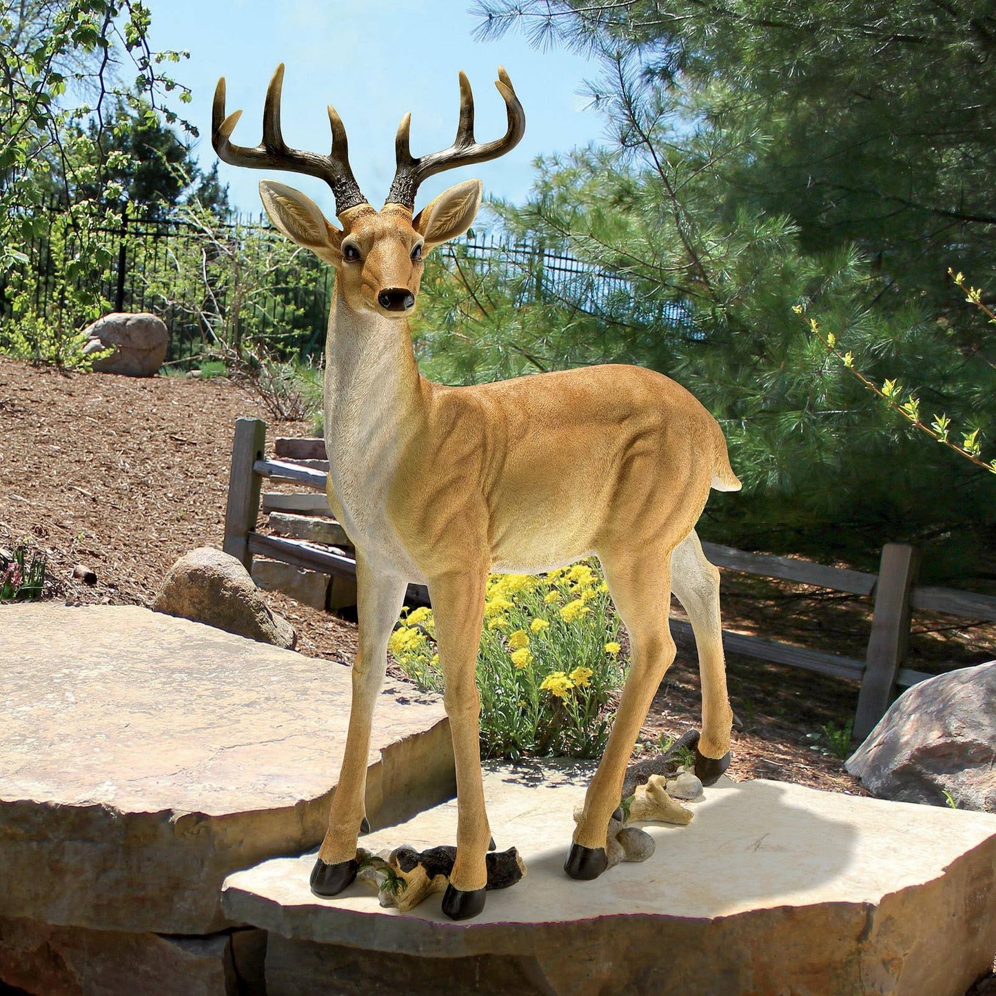 Ly88195 Woodland Buck Deer Statue