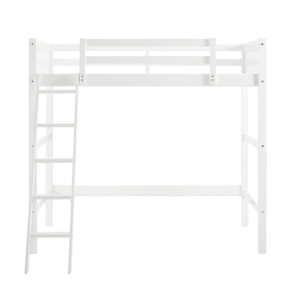 Lynn White Wood Twin Loft Bed