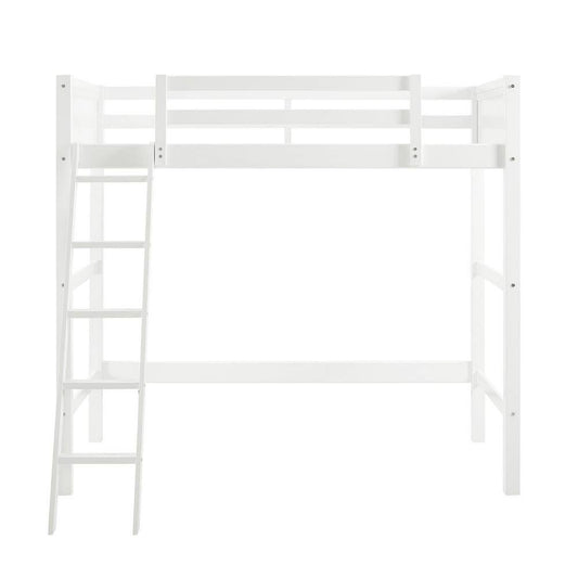 Lynn White Wood Twin Loft Bed