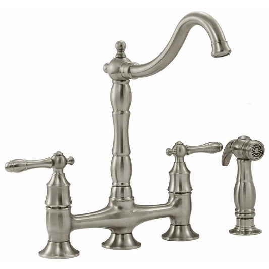 Lyndhurst 2-Handle Bridge Kitchen Faucet With Side Sprayer In Bronze