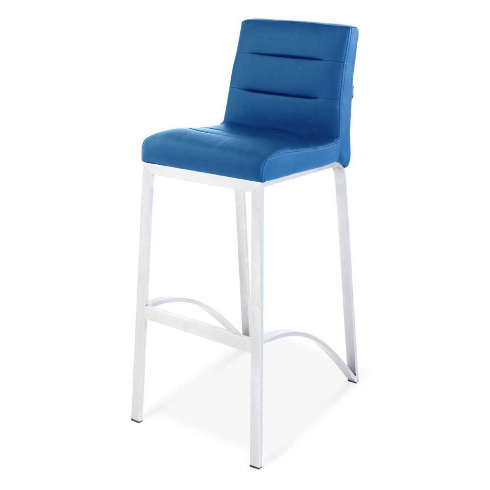 Lynx Bar Stool With Metal Base - Dark Blue