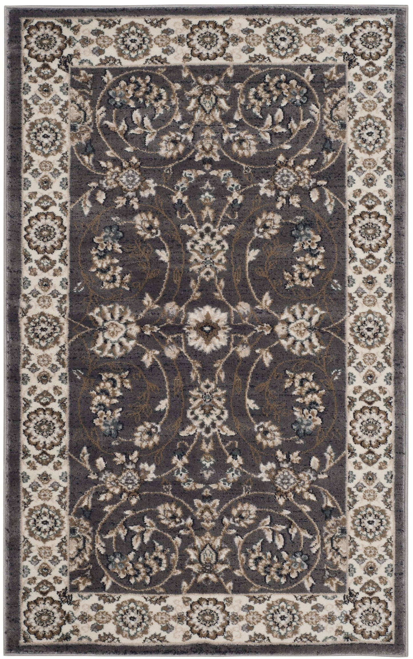 Lyndhurst Lnh340d Anthracite / Cream Rug 2'-3" X 8' Runner