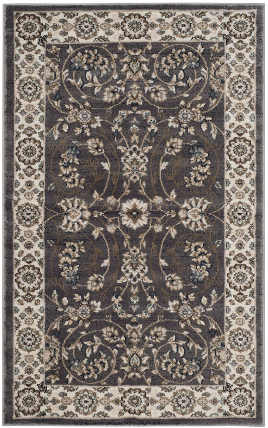 Lyndhurst Lnh340d Anthracite / Cream Rug 2'-3" X 8' Runner