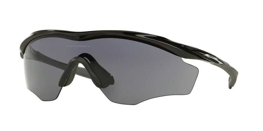 M2 Frame Xl Polished Black/Grey Wrap Men Sunglasses - 45mm