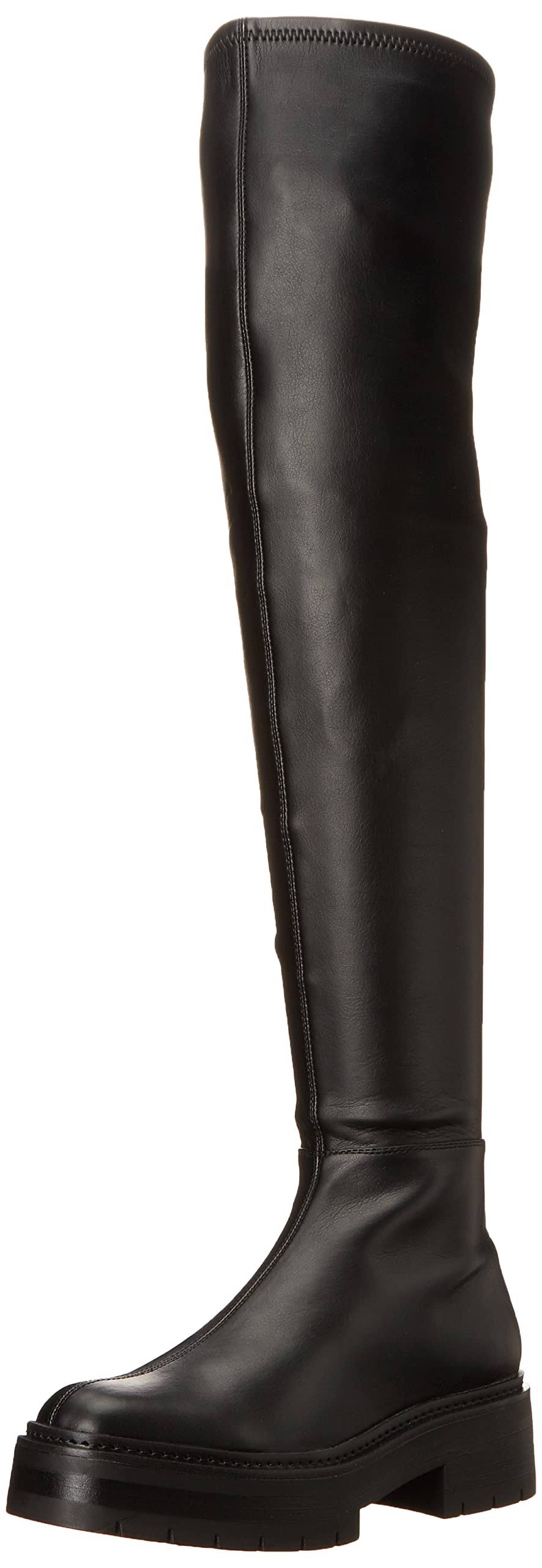 Lydia Over-The-Knee Lug Sole Boots, Womens, 8.5m, Black