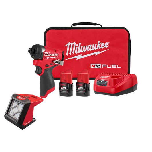 M12 Fuel 12-Volt Lithium-Ion Brushless Cordless 1月4日 In. Hex Impact Driver Kit With M12 Soldering Iron #3453-22-2488-20